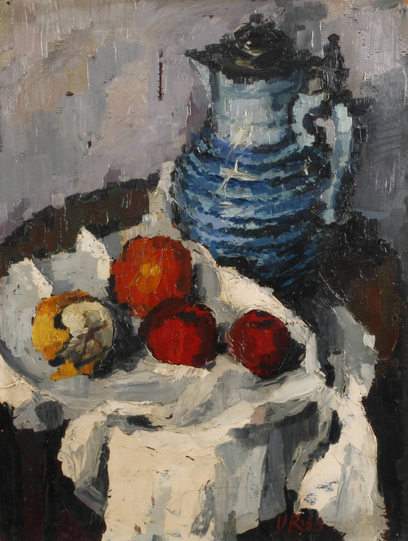 Stillleben mit Früchten und Weinkanne