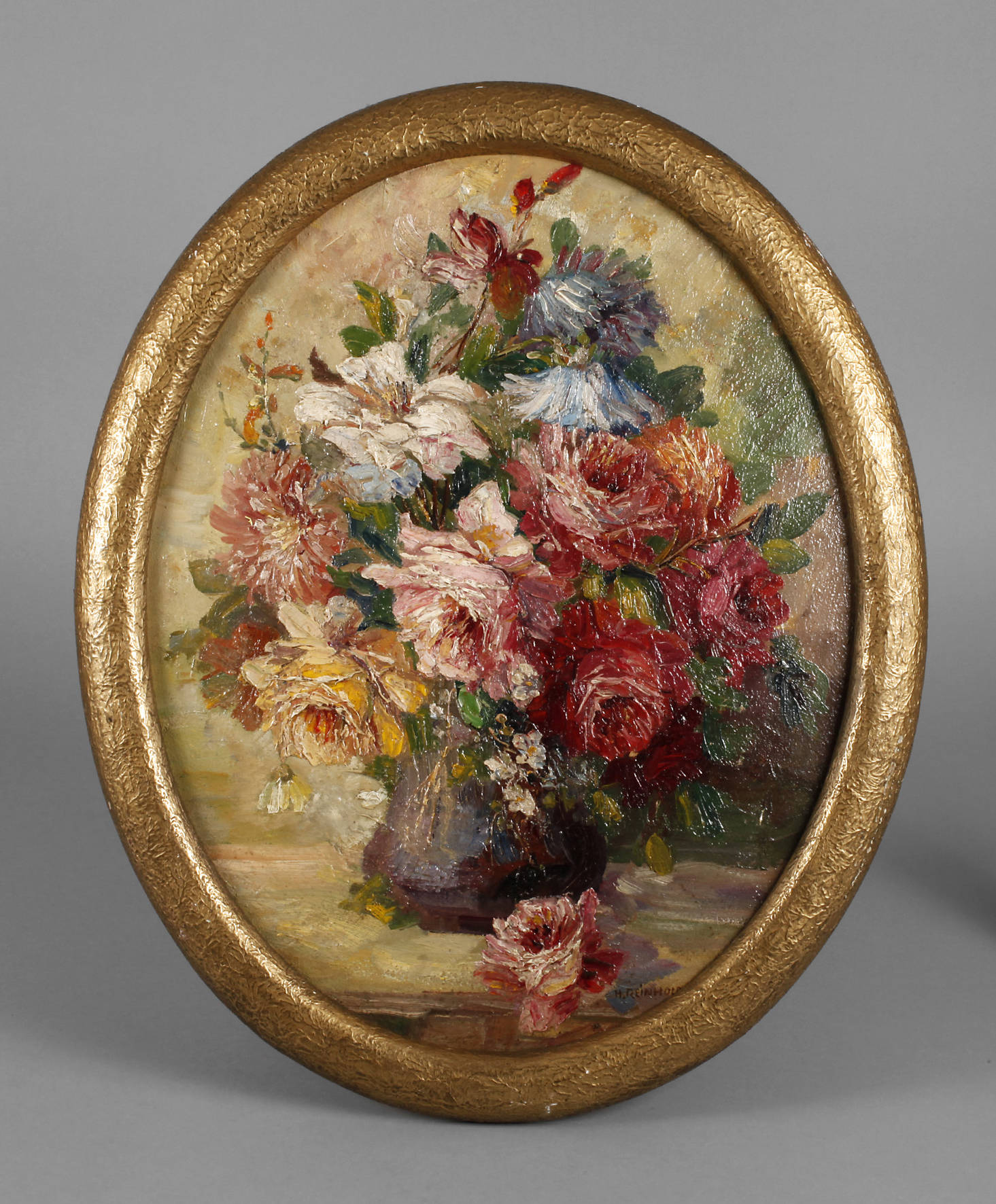 H. Reinhold, Blumenstillleben mit Rosen