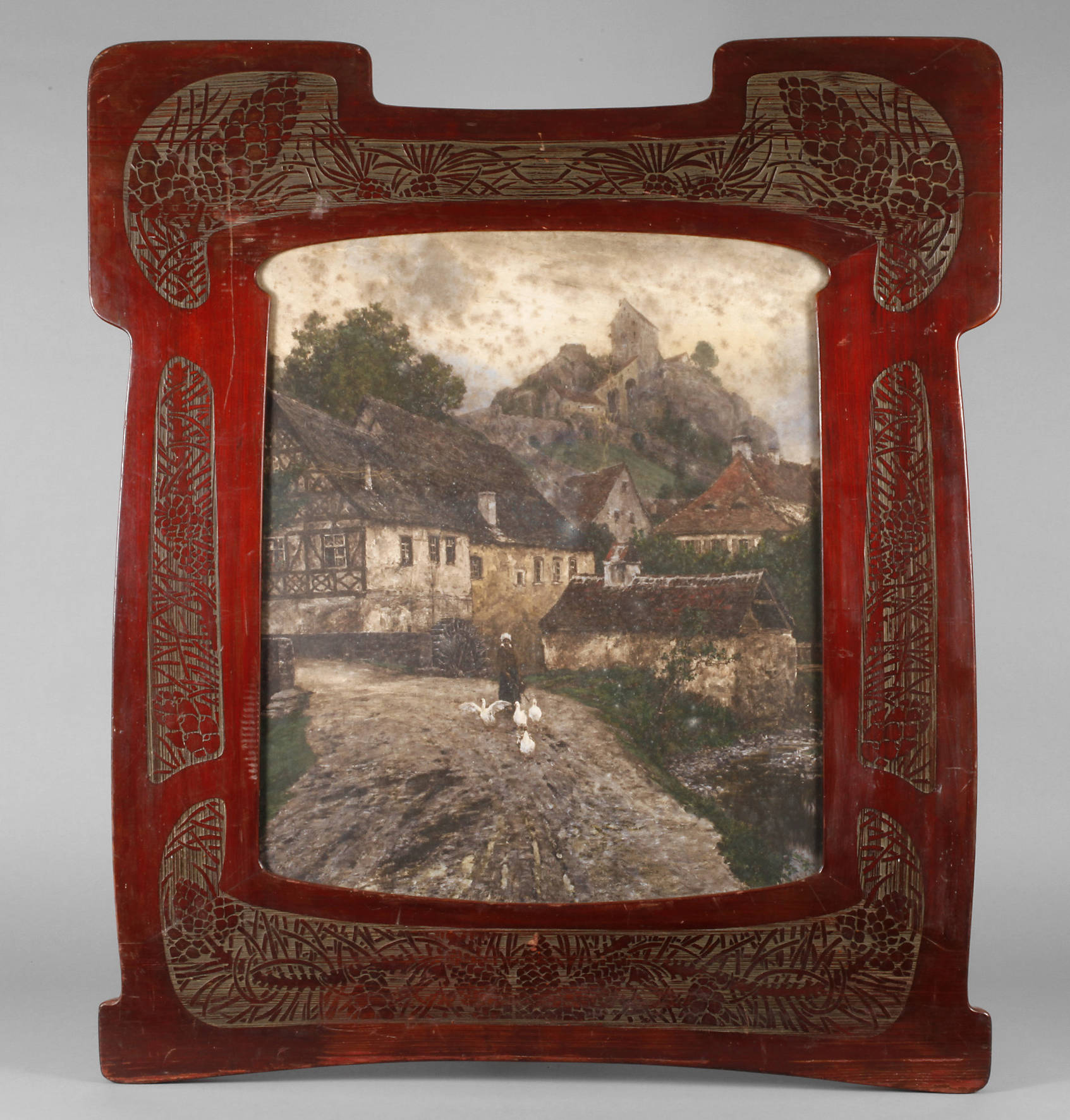 Großer beschnitzter Jugendstilrahmen um 1900