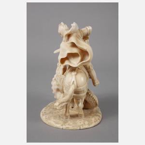 Frühe Elfenbeinschnitzerei Siegfried der Drachentöter