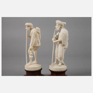 Paar Elfenbeinschnitzereien