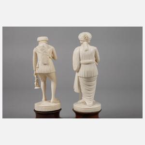 Paar Elfenbeinschnitzereien