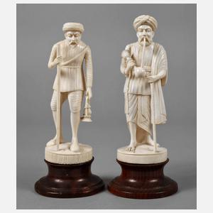 Paar Elfenbeinschnitzereien