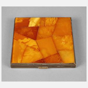 Zigarettendose mit Bernsteineinlage