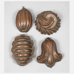 Vier kleine Kupfermodel