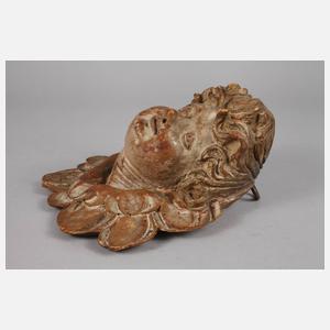 Geschnitzter Engelskopf