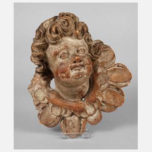 Geschnitzter Engelskopf