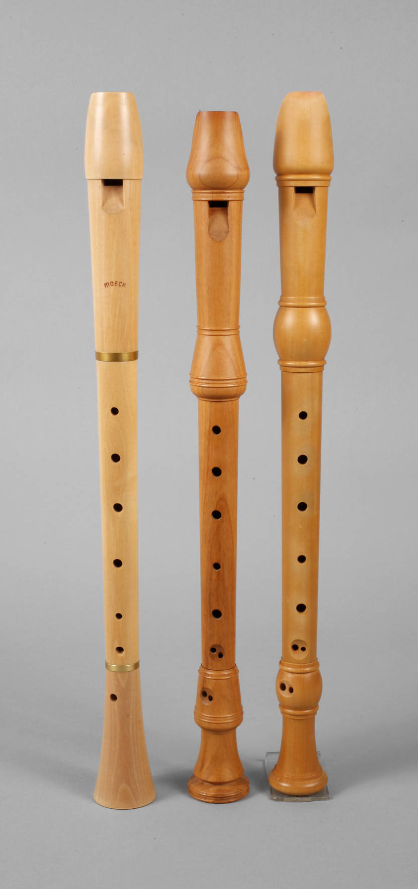 Drei Blockflöten im Etui