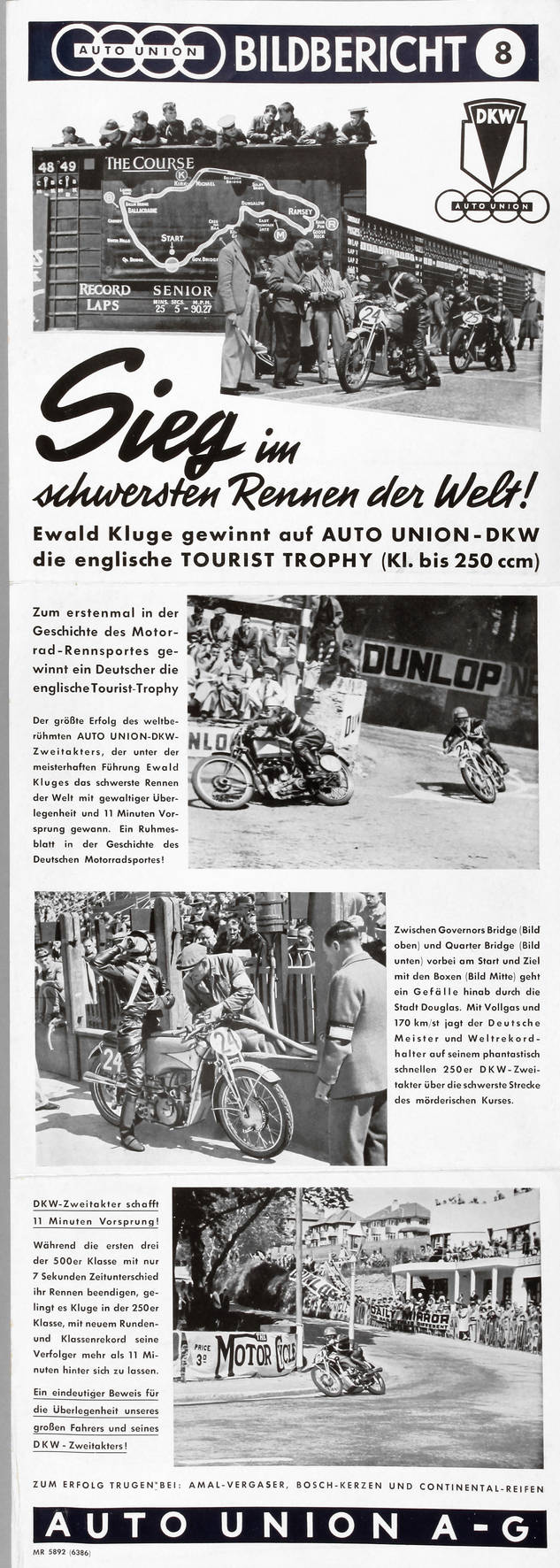 Plakat Auto Union Bildbericht Nr. 8