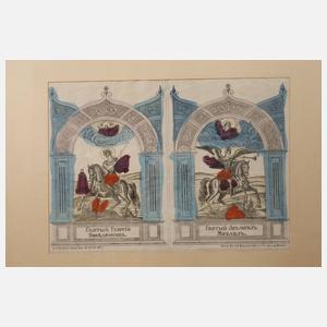 Drei russische Lithographien Ende 19. Jh.