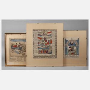 Drei russische Lithographien Ende 19. Jh.