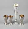 Vier Wodkabecher Silber