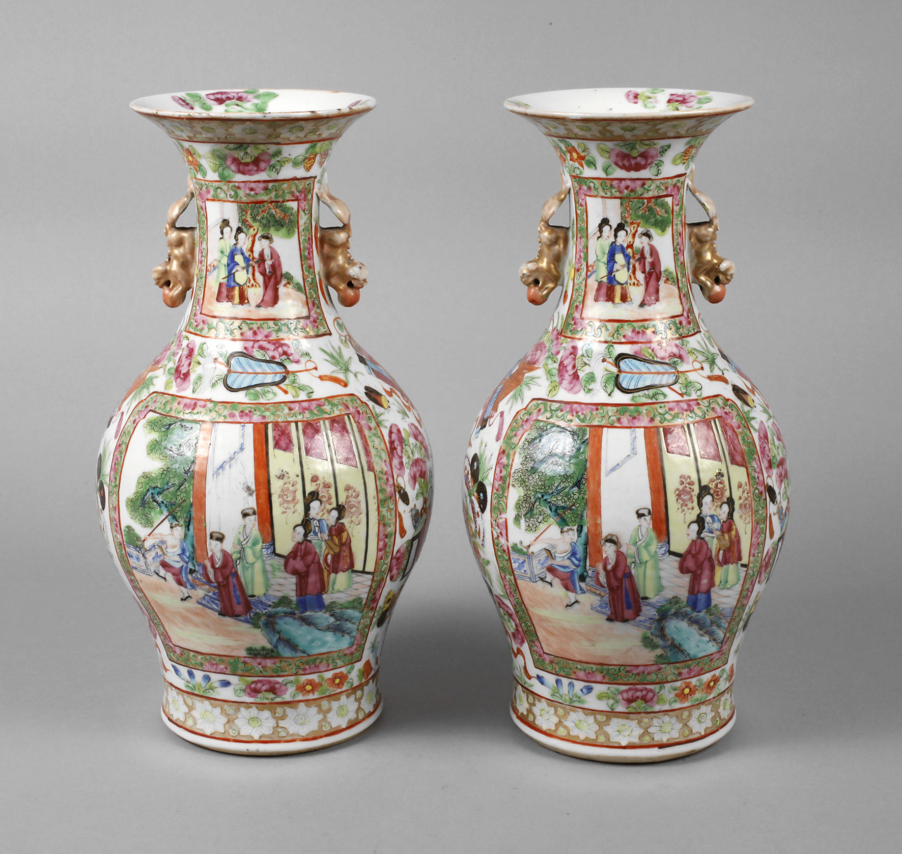 Paar Vasen Famille rose