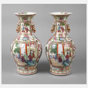 Paar Vasen Famille rose