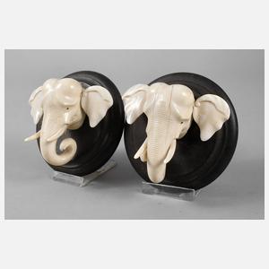 Paar Elfenbeinschnitzereien