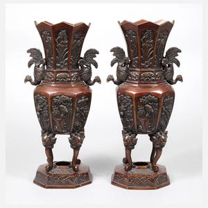 Paar Bronzevasen China