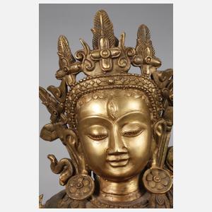 Bronzeplastik weiße Tara