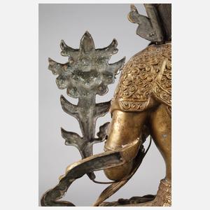 Bronzeplastik weiße Tara