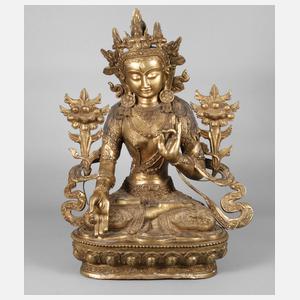 Bronzeplastik weiße Tara