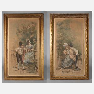 Gobelin-Malerei als Stellschirm