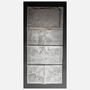 Drei Gebilddamast-Handtücher Trompeter