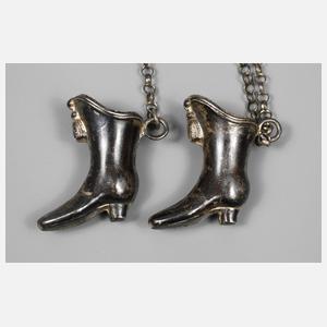 Häkelnadelbehälter als Stiefeletten