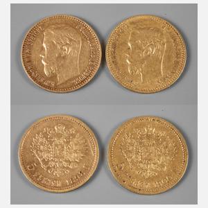 Zwei Goldmünzen Russland