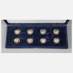 Acht Sammelmünzen Gold