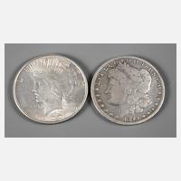 Zwei Silbermünzen USA111