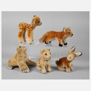 Steiff Konvolut kleine Wildtiere