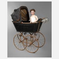 Naether Kinderwagen mit Armand Marseille Porzellankopfpuppe111