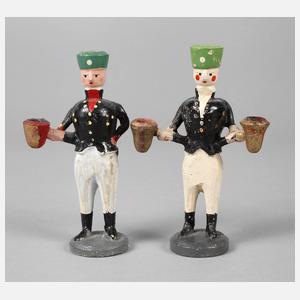 Zwei Miniatur-Leuchterfiguren Erzgebirge