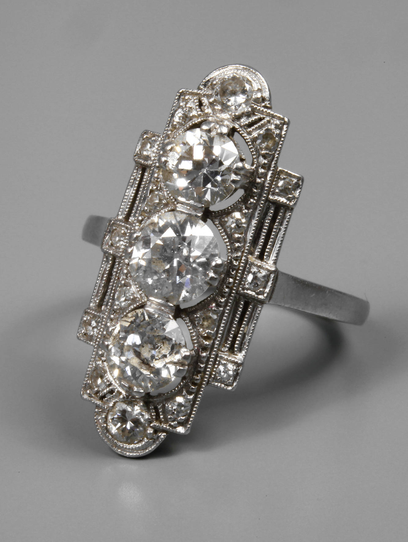 Platinring mit Brillanten ca. 1,5 ct