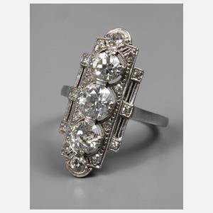 Platinring mit Brillanten ca. 1,5 ct