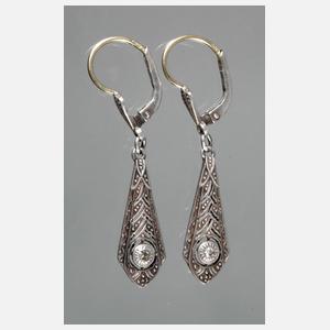 Paar Ohrhänger mit Diamanten