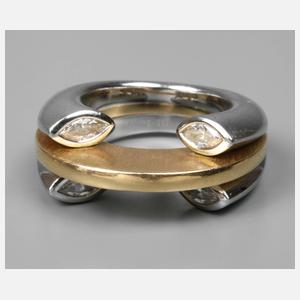 Christian Bauer, Designring Platin mit Diamantnavetten