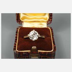 Solitärring mit Altschliffdiamant von ca. 2,5 ct
