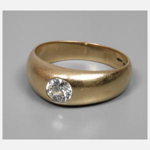 Bandring mit Altschliffdiamant von ca. 0,7 ct