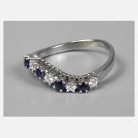 Damenring mit Brillanten und Saphiren111
