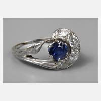 Damenring mit feinem Saphir und Brillanten ca. 0,8 ct111