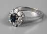 Damenring mit Saphir und Brillanten