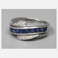Damenring mit Saphir und Diamanten111