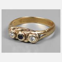 Damenring mit Brillanten und Saphir111