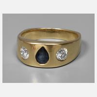 Damenring mit Saphir und Brillanten111