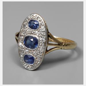 Damenring mit Saphiren und Diamanten