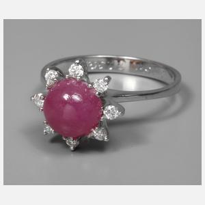 Damenring mit Rubin und Brillanten