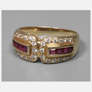 Damenring mit Rubinen und Brillanten