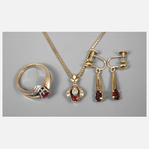 Konvolut Schmuck mit Rubinen