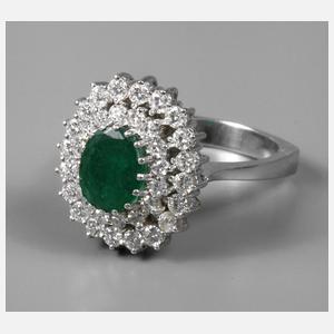 Damenring mit Smaragd und Brillanten