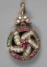 Anhänger mit Rubinen und Smaragden